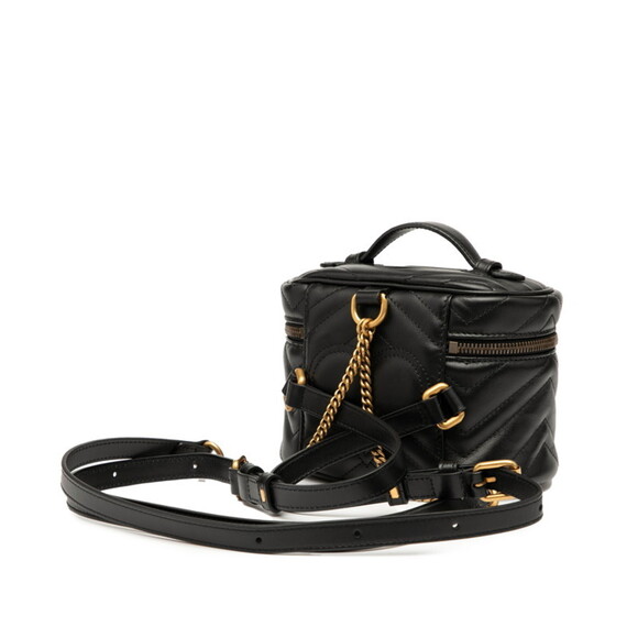 GUCCI Black Leather GG Marmont Backpack - Picture 2 of 7